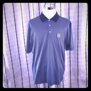 PETER MILLAR BLUE STRIPPED SHIRT SZ L